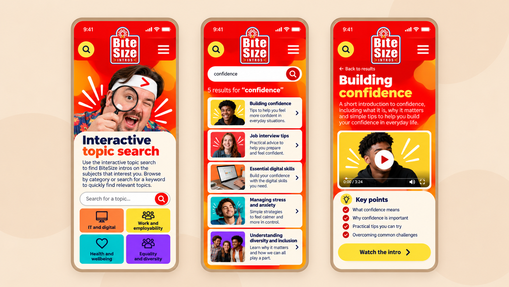 Case Study - bitesize intros mobile app