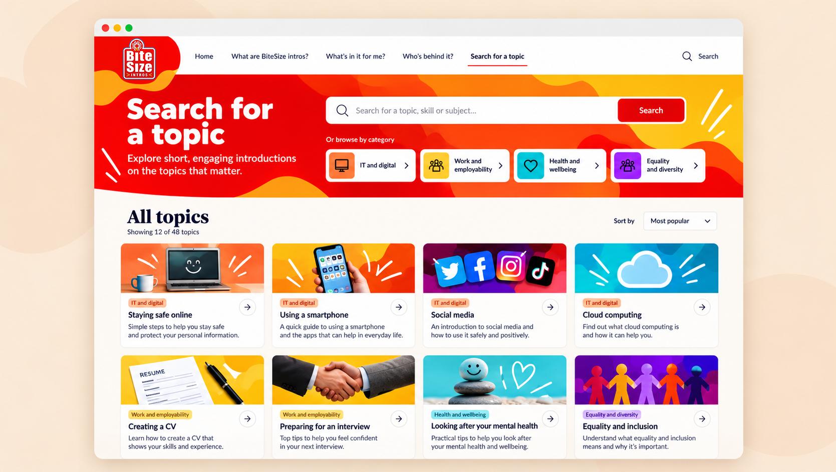 Case Study - bitesize intros topic explorer