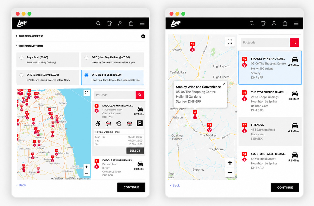 DPD Ship to Shop Maps