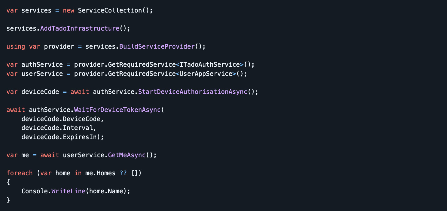 TADO .NET API Key Capabilities